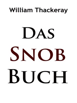 cover image of Das Snob-Buch